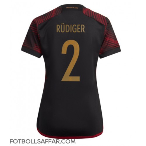 Tyskland Antonio Rudiger #2 Bortatröja Dam VM 2022 Kortärmad